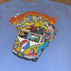 Grateful Dead summer Tour light, blue graphic band T-Shirt by Liquid Blue